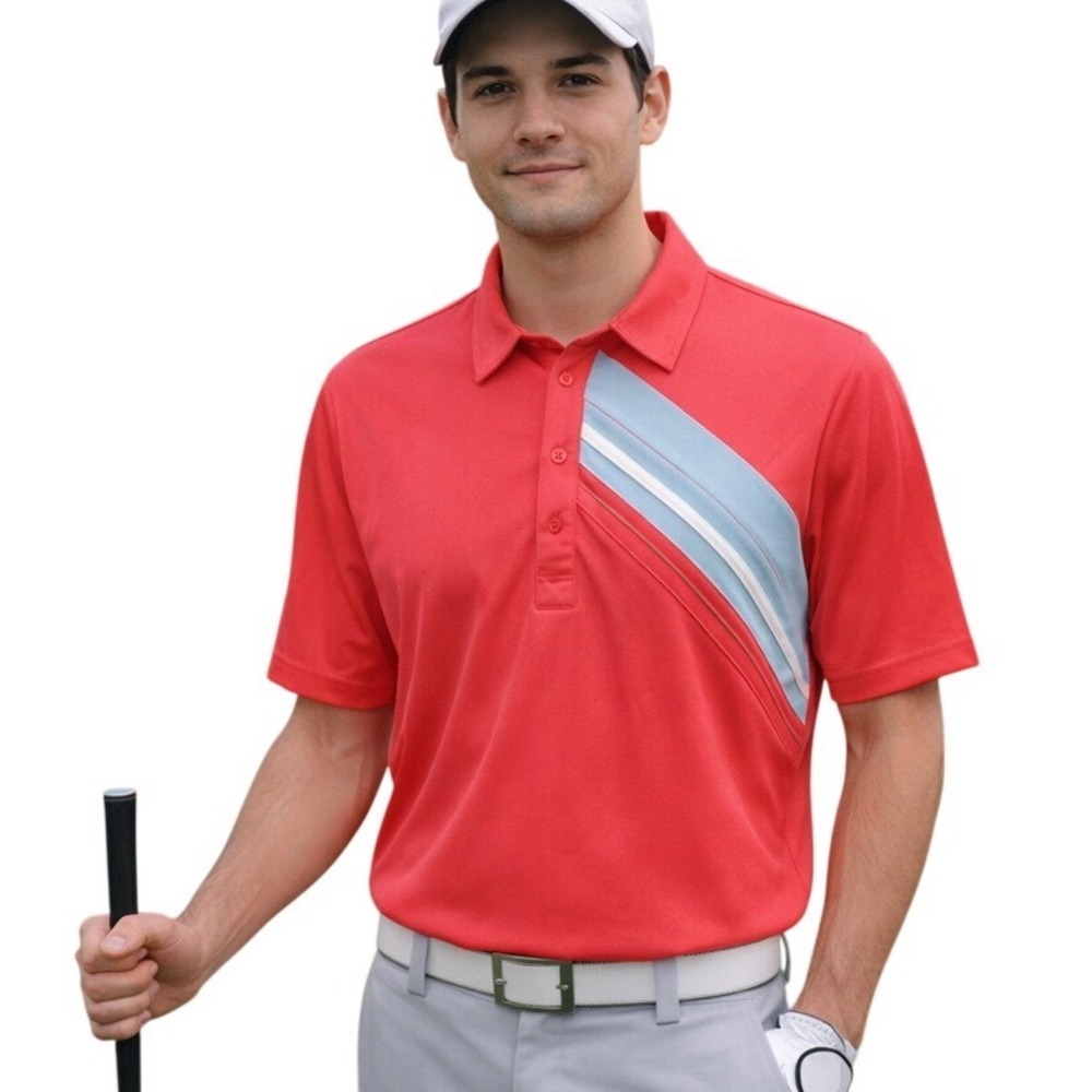 Sligo‎ Men's Colorblock Collared Short Sleeve Activewear Golf Shirt Size Large
